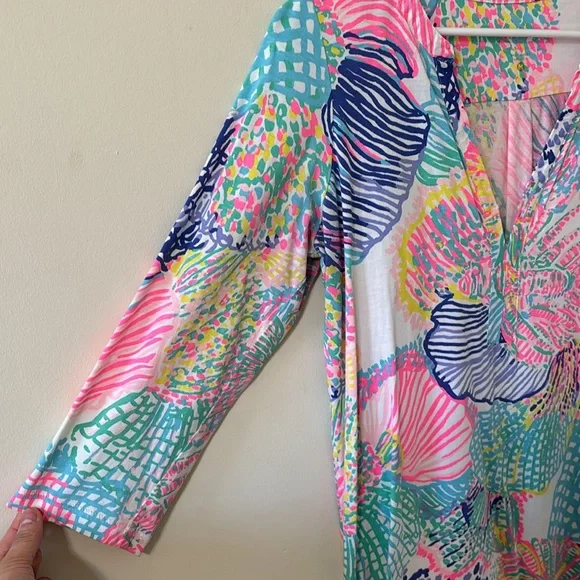 Lilly Pulitzer Ali Dress Roar of the Seas 3/4 Sleeve Casual Dress Size Medium - Picture 5 of 9